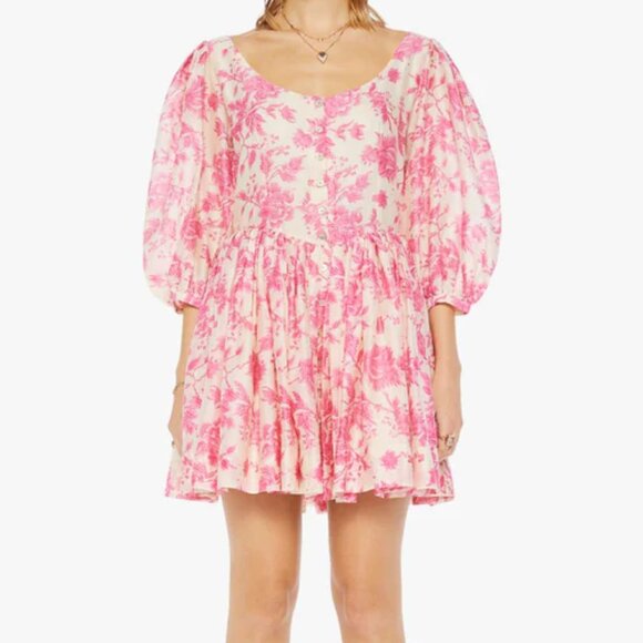 ALIX OF BOHEMIA ELLAH BAROQUE BEAN DRESS IN PINK AND CREAM - Picture 1 of 9